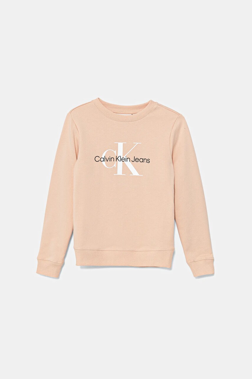 Levně Mikina Calvin Klein Jeans oranžová barva, hladká, IU0IU00675