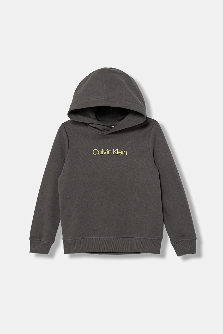 Levně Mikina Calvin Klein Jeans bílá barva, s kapucí, hladká, IU0IU00679