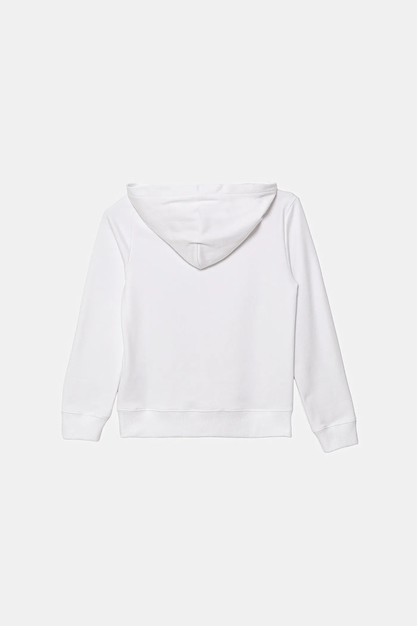 Хлопковая кофта Calvin Klein Jeans цвет белый с капюшоном однотонная IU0IU00679 Хлопковая кофта Calvin Klein Jeans цвет белый с капюшоном однотонная IU0IU00679