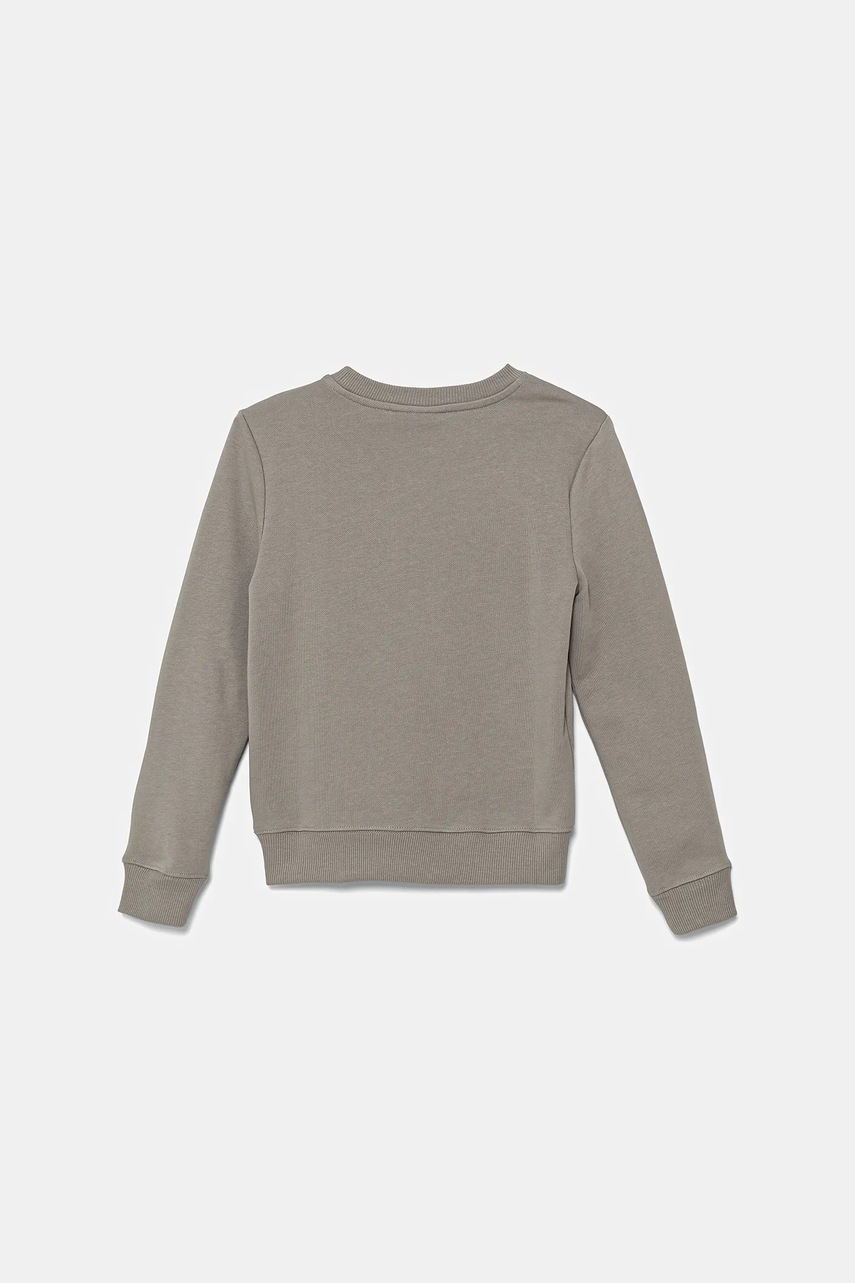 Детская хлопковая кофта Calvin Klein Jeans цвет серый с принтом IU0IU00680 Детская хлопковая кофта Calvin Klein Jeans цвет серый с принтом IU0IU00680