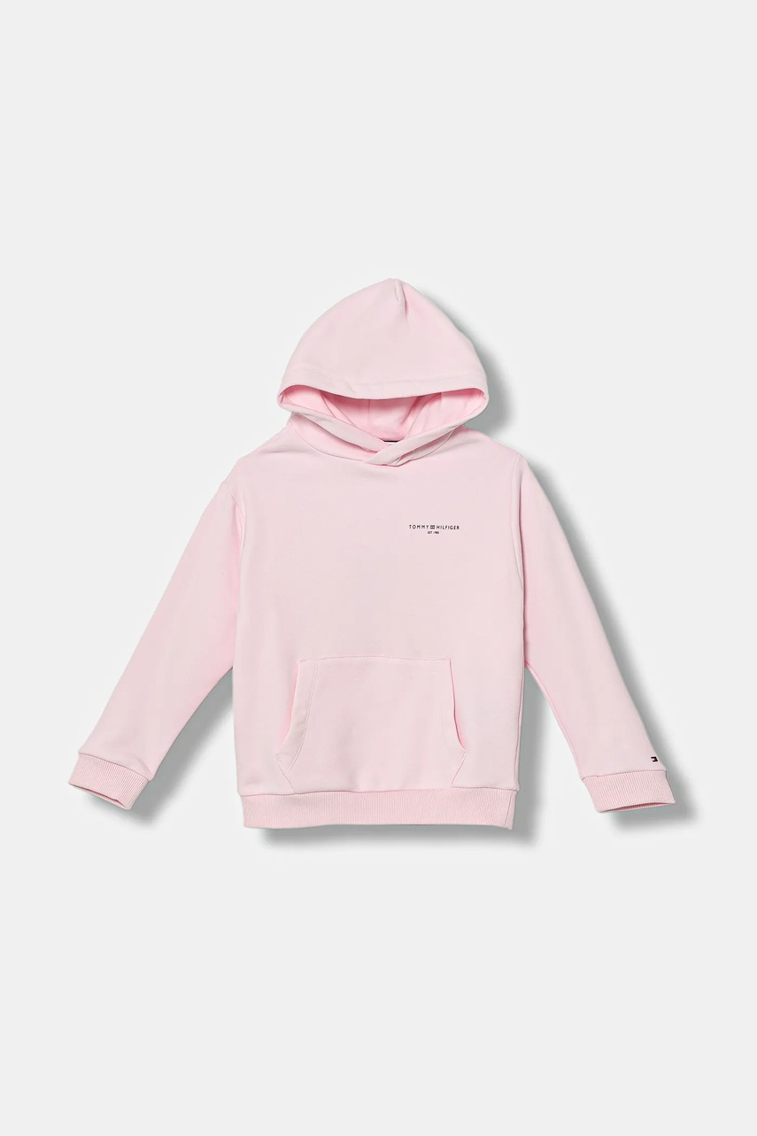 Детская кофта Tommy Hilfiger цвет розовый с капюшоном однотонная KS0KS00595
