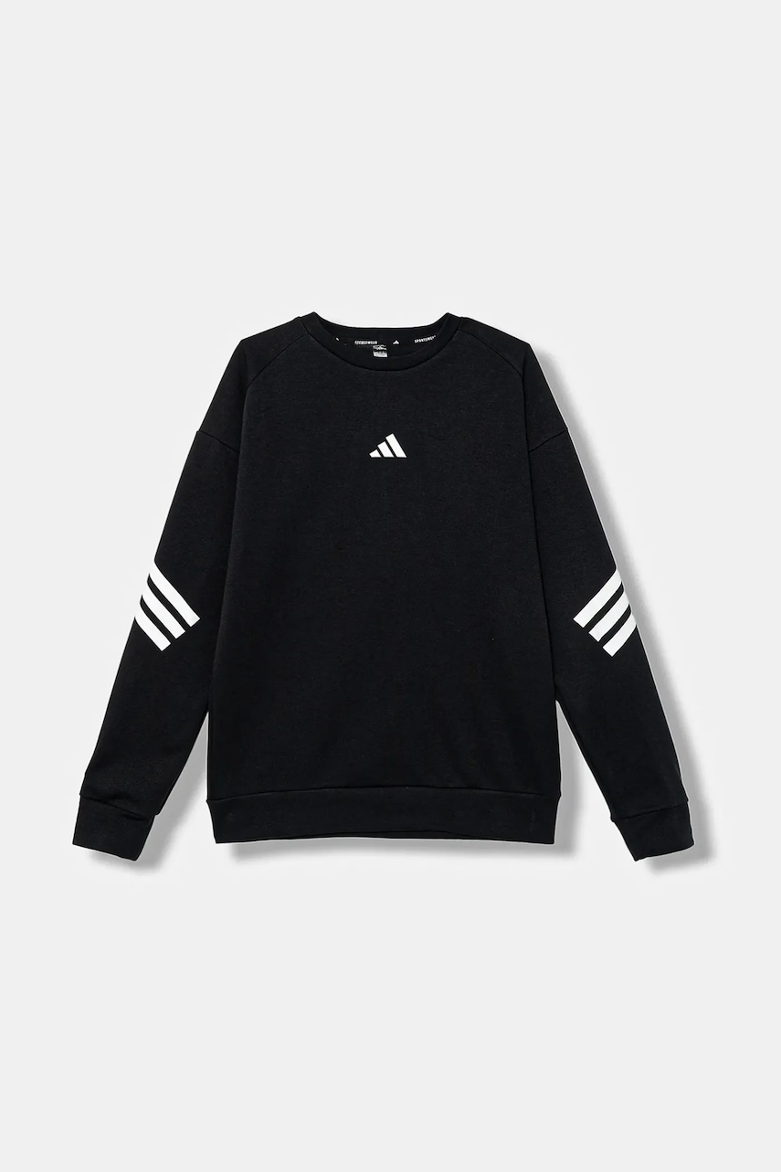 Levně Dětská mikina adidas černá barva, s potiskem, JC7503