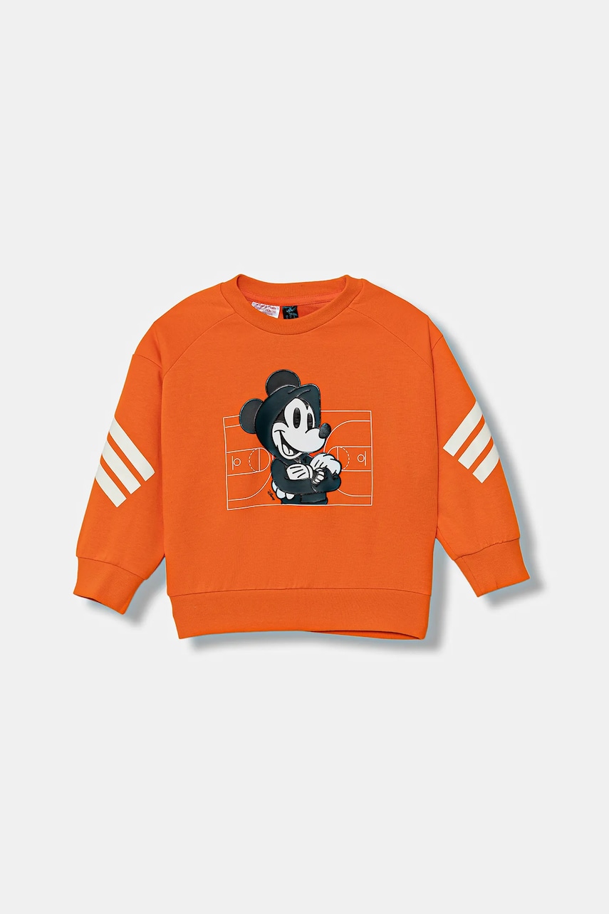 Levně Dětská mikina adidas x Disney oranžová barva, vzorovaná, JL9188