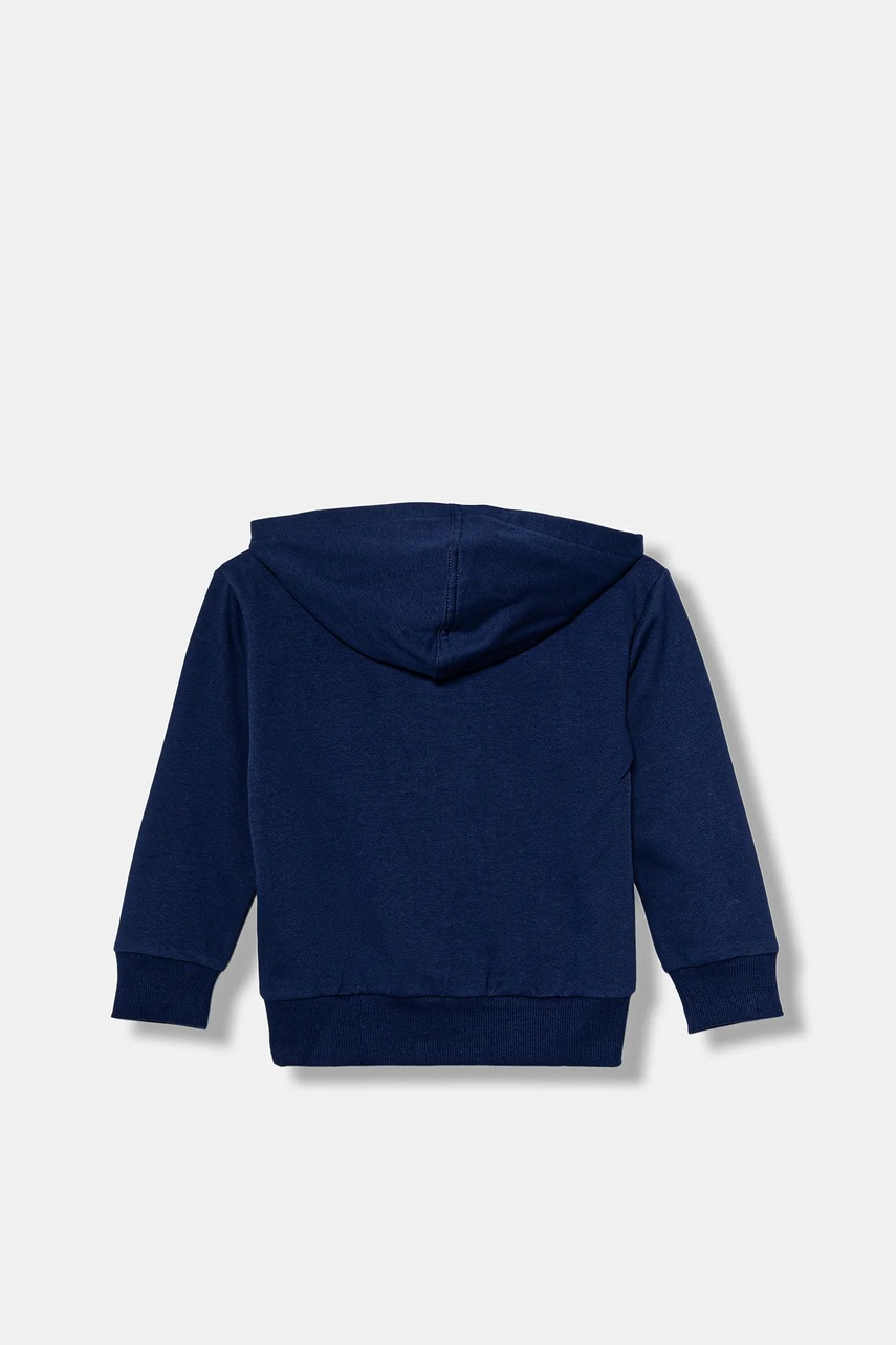 Детская кофта adidas цвет синий с капюшоном с аппликацией JM0875