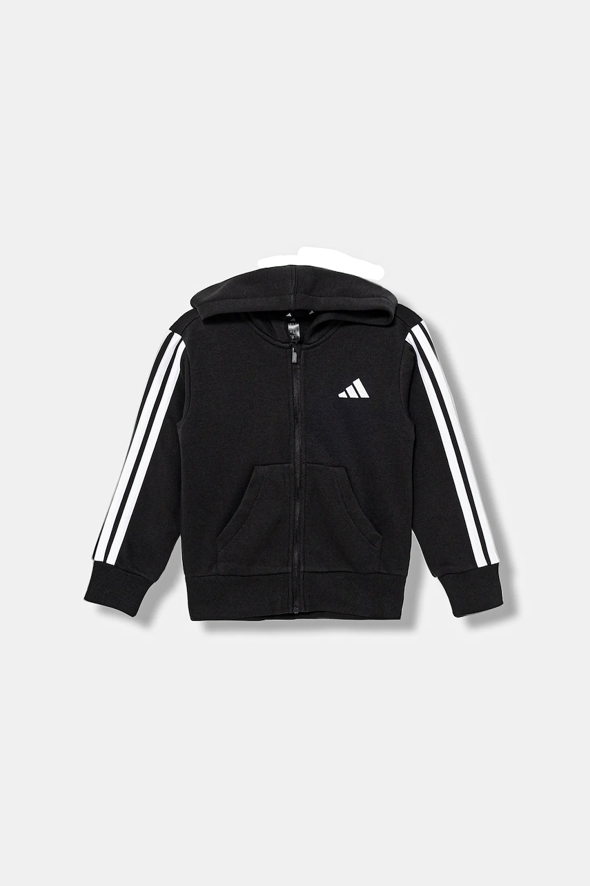adidas bluza copii culoarea negru, cu gluga, cu imprimeu, JM0894