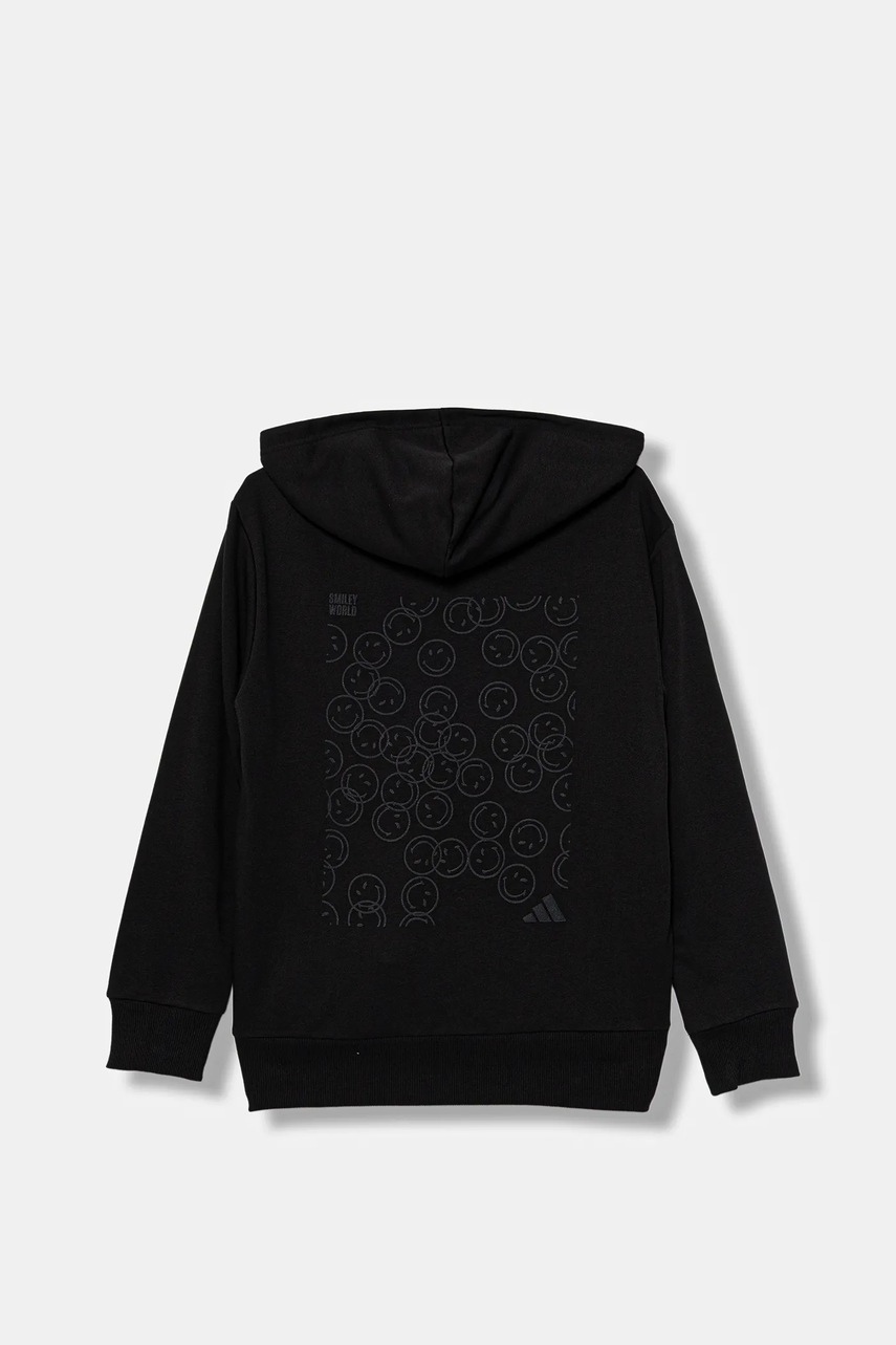 Детская кофта adidas цвет чёрный с капюшоном узор JN2161