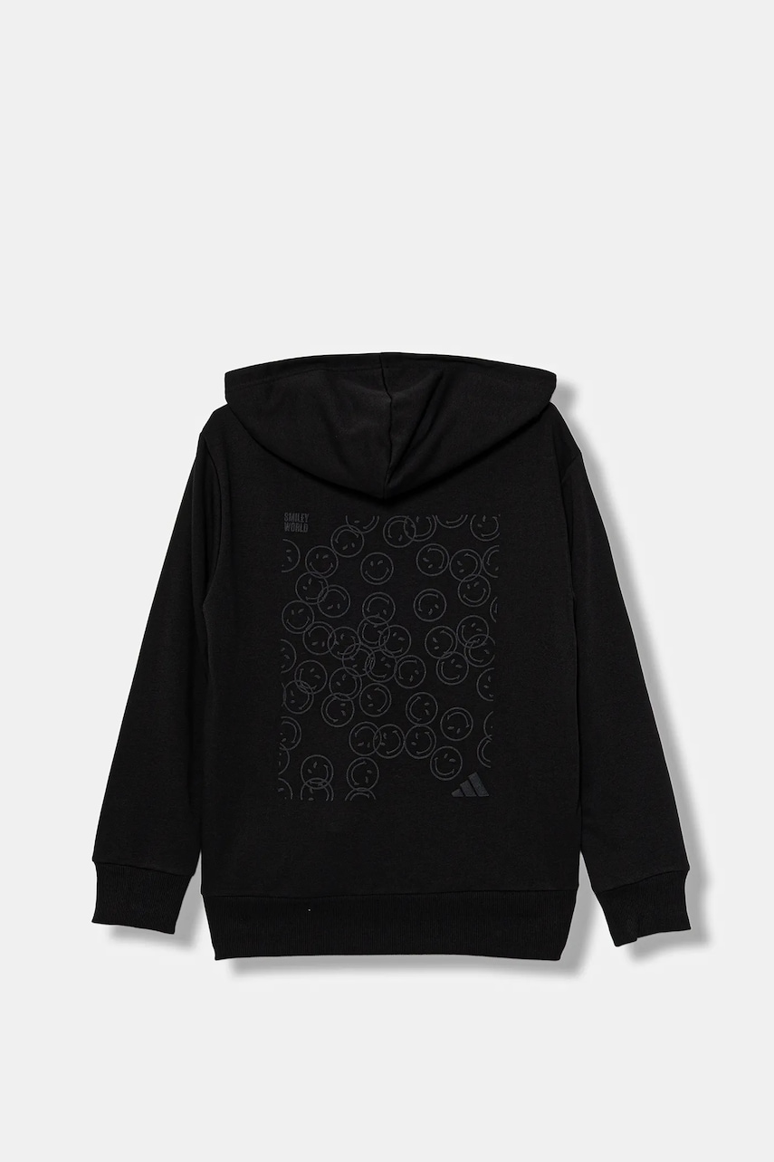 Детская кофта adidas цвет чёрный с капюшоном узор JN2161 Детская кофта adidas цвет чёрный с капюшоном узор JN2161