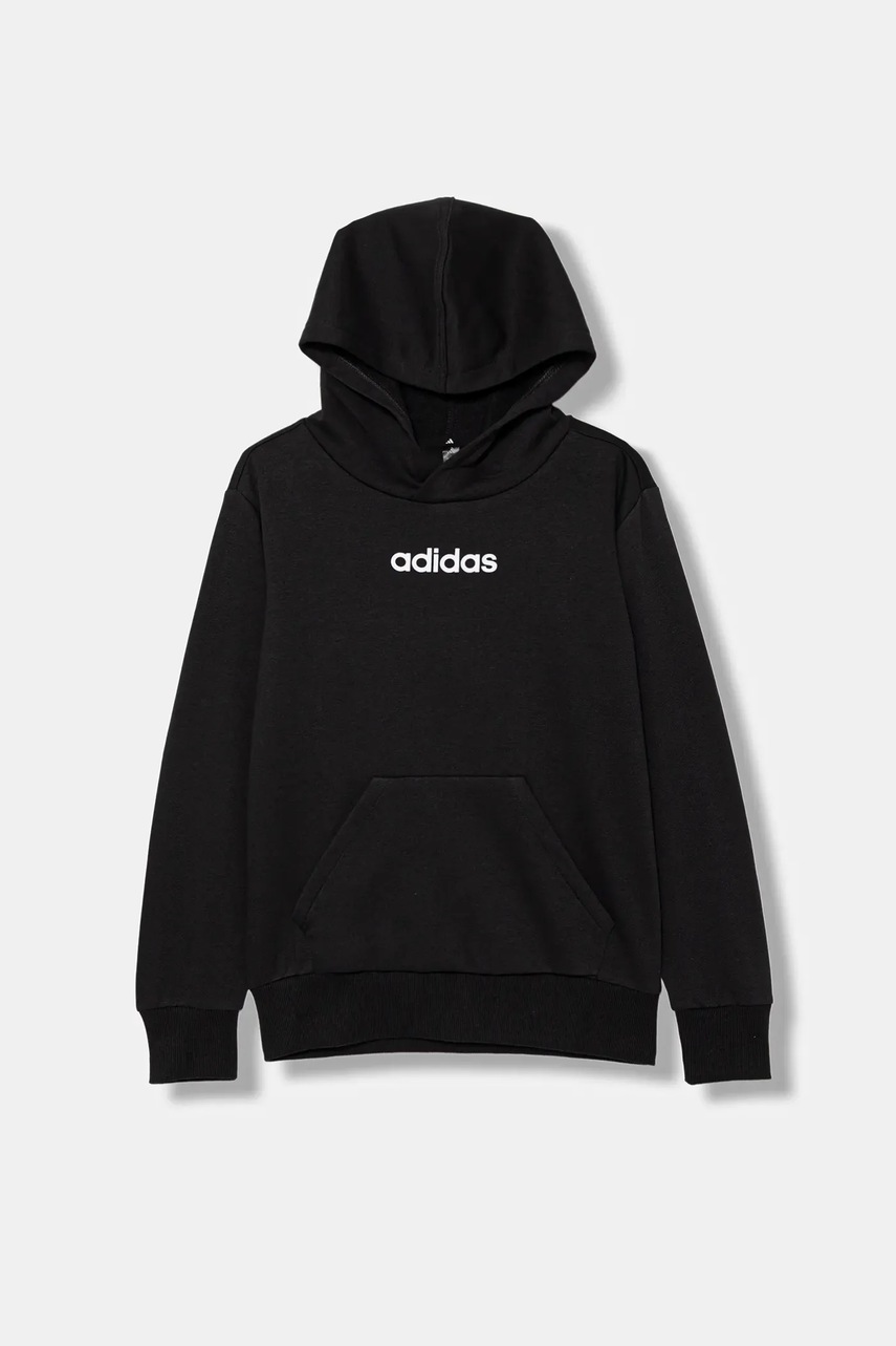 adidas bluză copii culoarea negru, cu glugă, cu imprimeu, JN2430