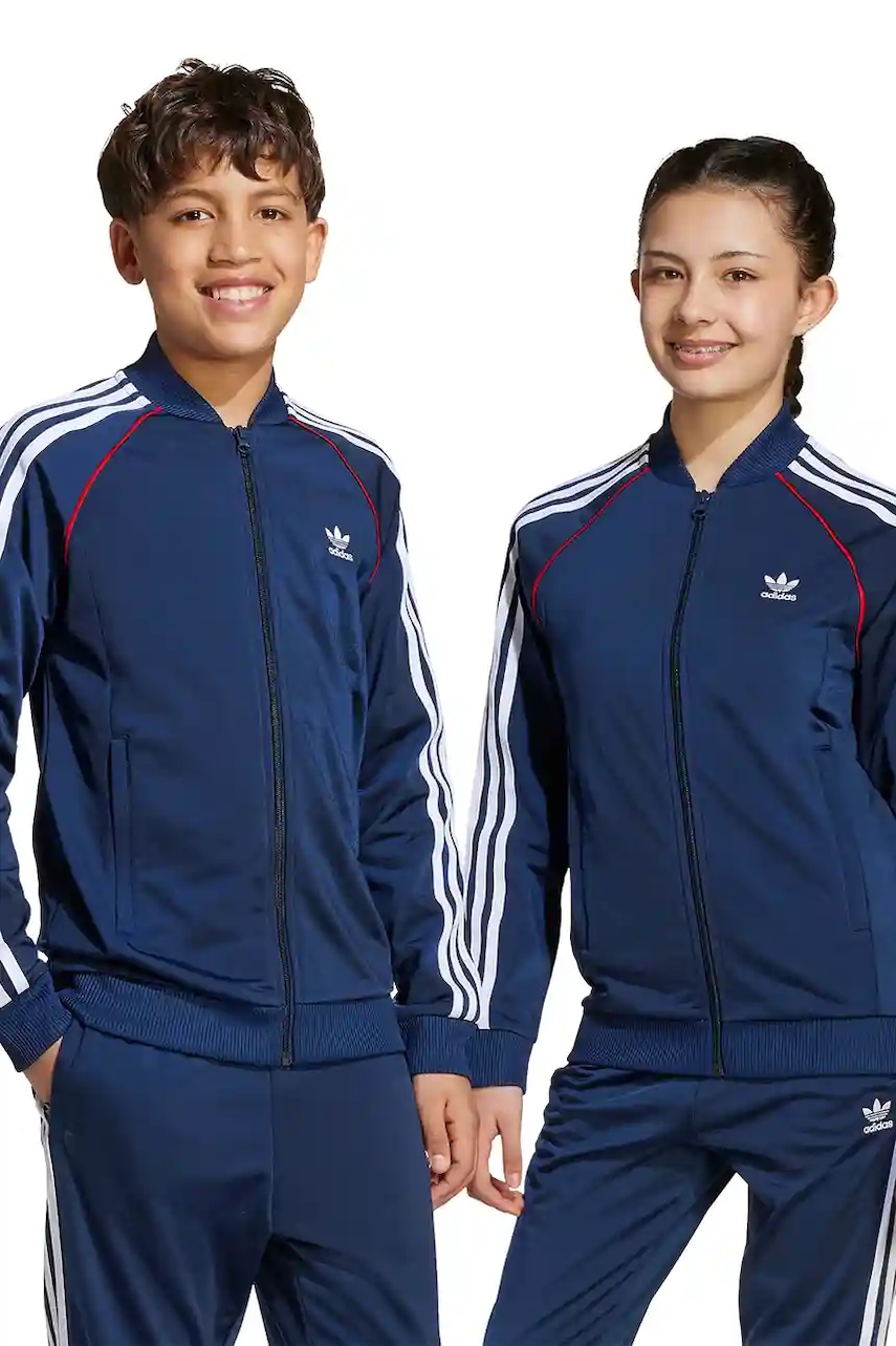 adidas Originals bluză copii culoarea bleumarin, cu imprimeu, JV8563 adidas Originals bluză copii culoarea bleumarin, cu imprimeu, JV8563