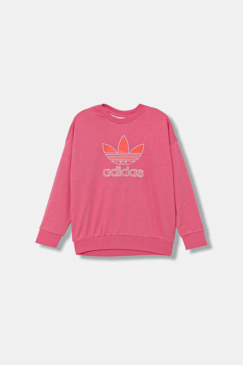 adidas Originals bluză copii culoarea roz, cu imprimeu, JV8571