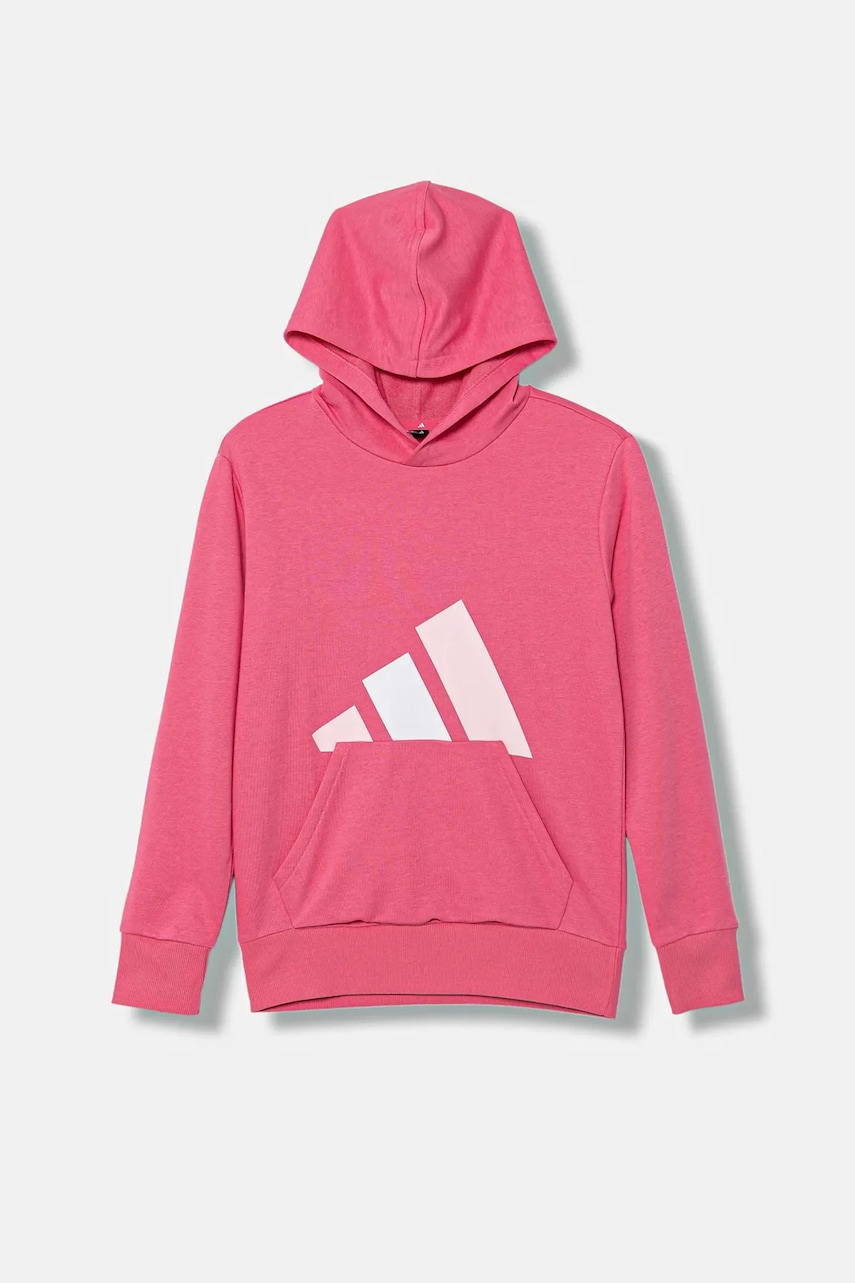 adidas bluză copii culoarea roz, cu glugă, cu imprimeu, JV9903