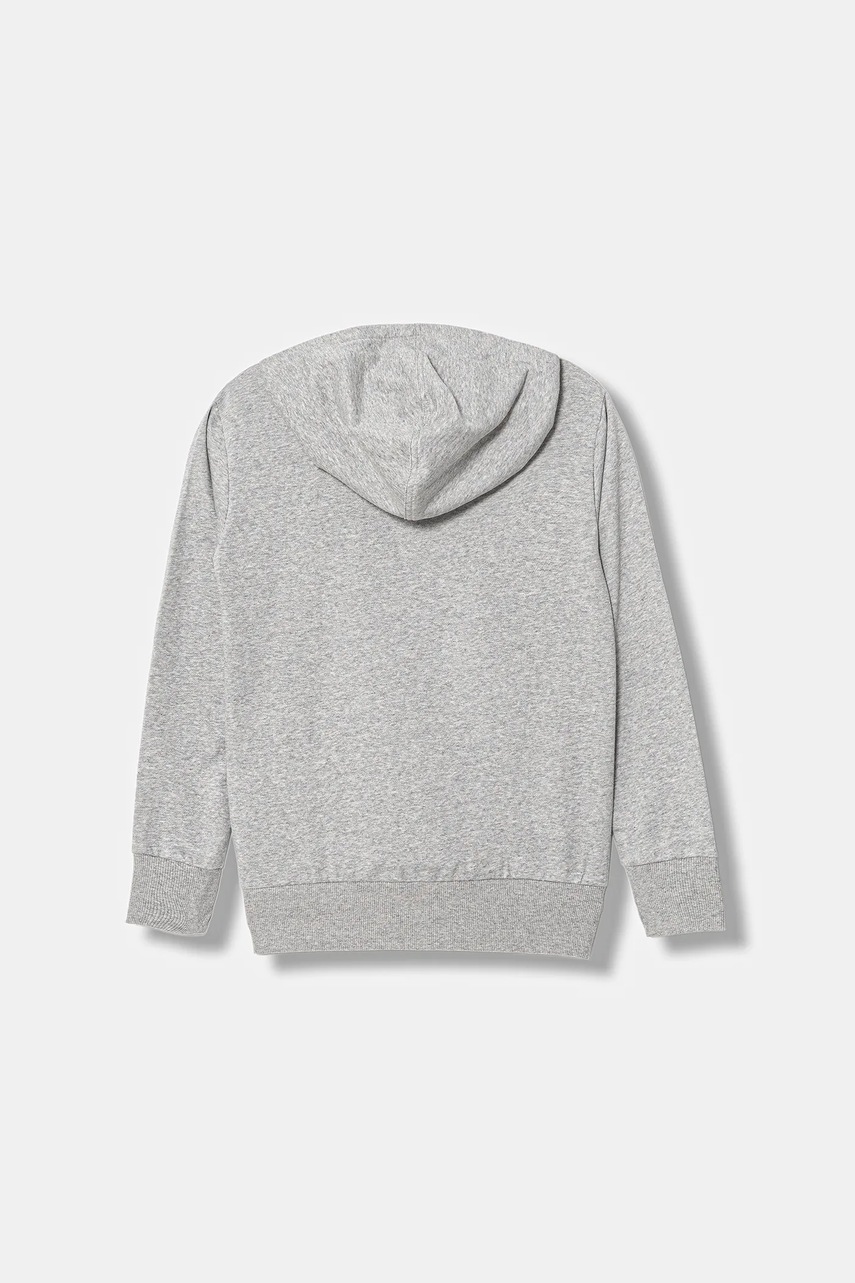 Детская кофта adidas цвет серый с капюшоном меланж JV9995