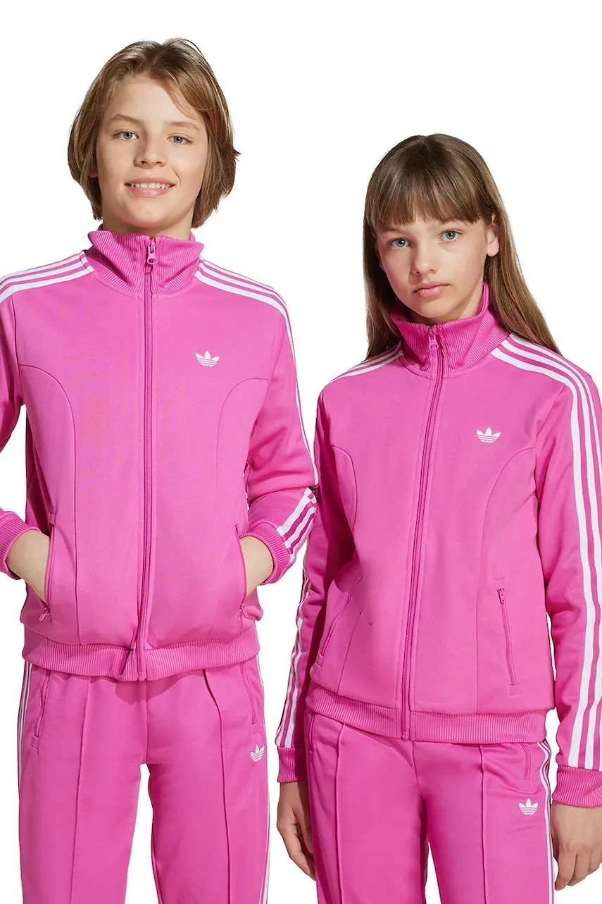 adidas Originals bluză copii culoarea roz, uni, JW2847