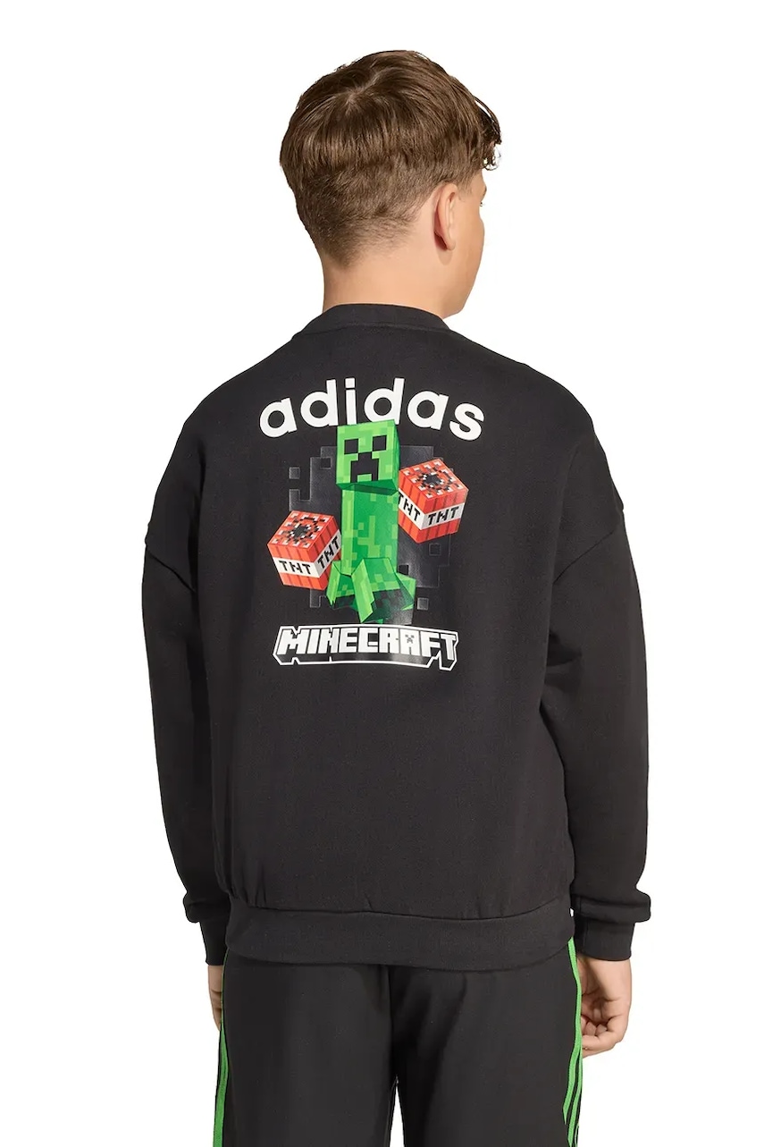 adidas Originals hanorac de bumbac pentru copii culoarea negru, cu imprimeu, JW7723