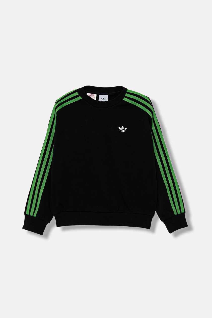 Дитяча бавовняна кофта adidas Originals колір чорний з аплікацією JW7723