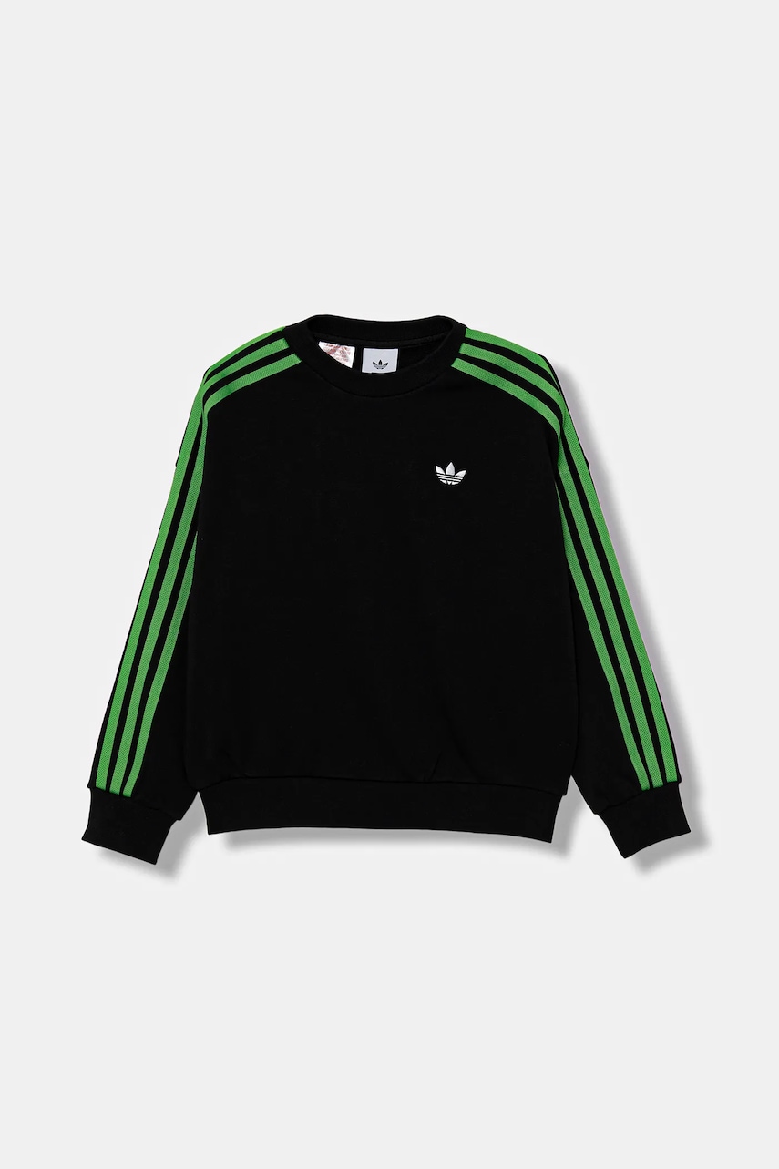 Детская хлопковая кофта adidas Originals цвет чёрный с аппликацией JW7723 Детская хлопковая кофта adidas Originals цвет чёрный с аппликацией JW7723