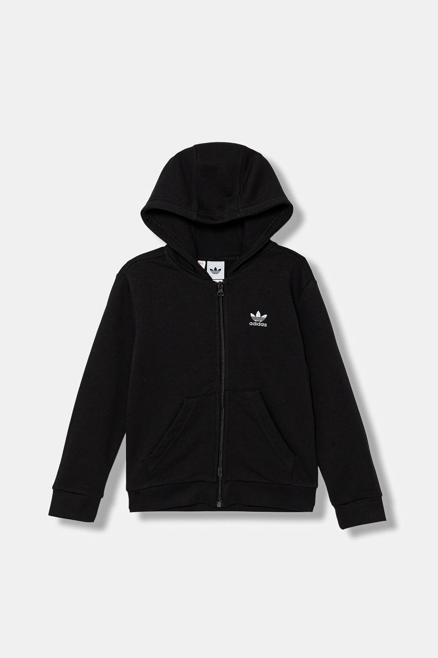 adidas Originals bluză culoarea negru, cu glugă, cu imprimeu, JX2789