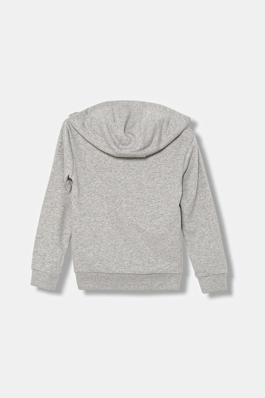 Детская кофта adidas Originals цвет серый с капюшоном меланж JX2790 Детская кофта adidas Originals цвет серый с капюшоном меланж JX2790