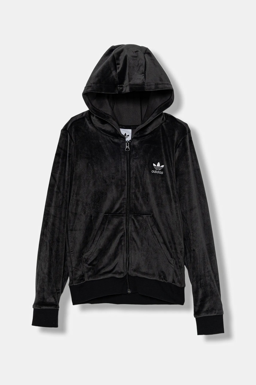 Детская кофта adidas Originals цвет чёрный с капюшоном однотонная JX2845