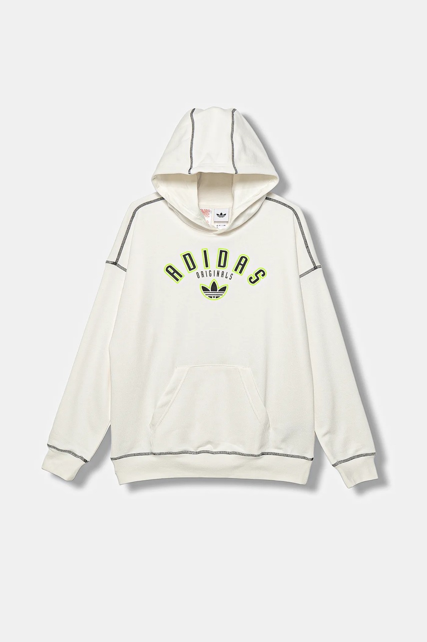 Детская кофта adidas Originals цвет белый с капюшоном с аппликацией JX5267 Детская кофта adidas Originals цвет белый с капюшоном с аппликацией JX5267