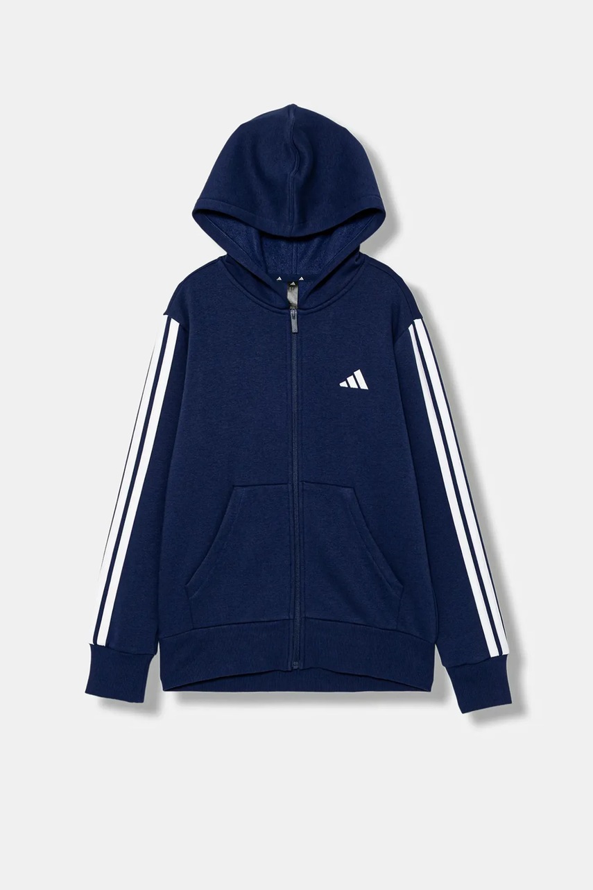 adidas bluză copii culoarea bleumarin, cu glugă, cu imprimeu, JY4980