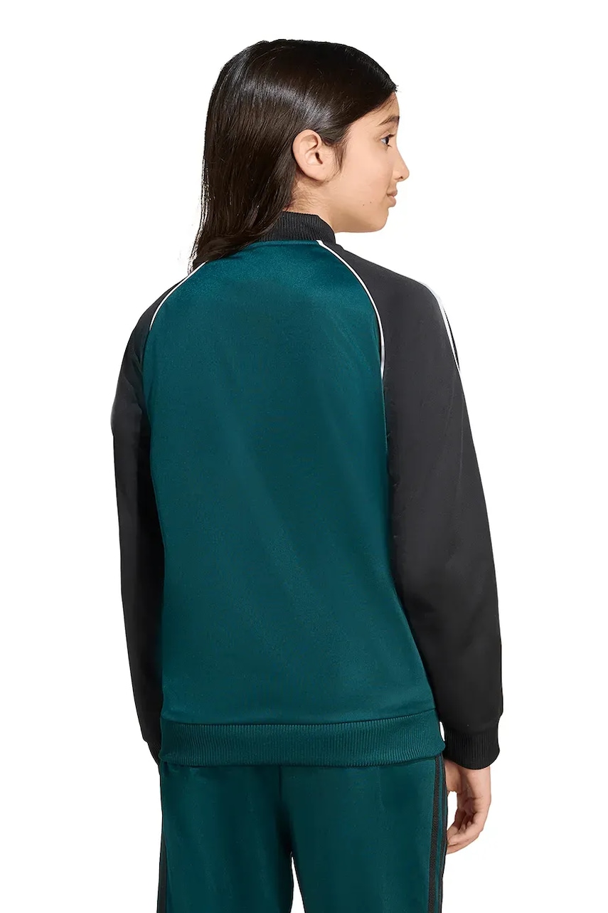 Детская кофта adidas Originals цвет зелёный с капюшоном узор JV8565 Детская кофта adidas Originals цвет зелёный с капюшоном узор JV8565