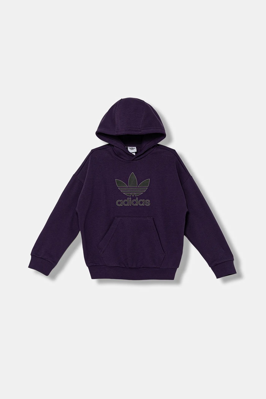 Детская кофта adidas Originals цвет фиолетовый с капюшоном с аппликацией JV8653