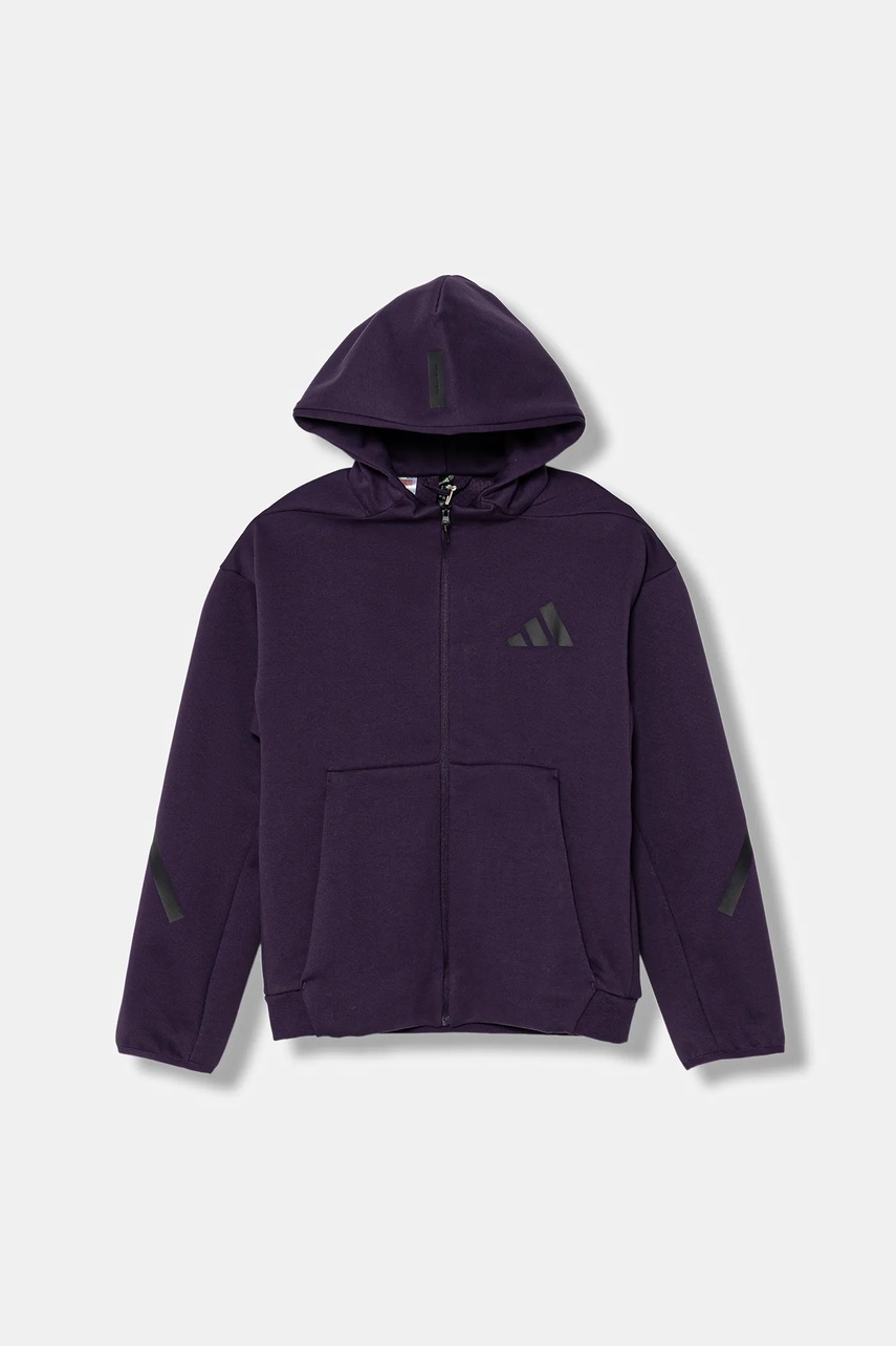 Детская кофта adidas цвет фиолетовый с капюшоном однотонная JW2426