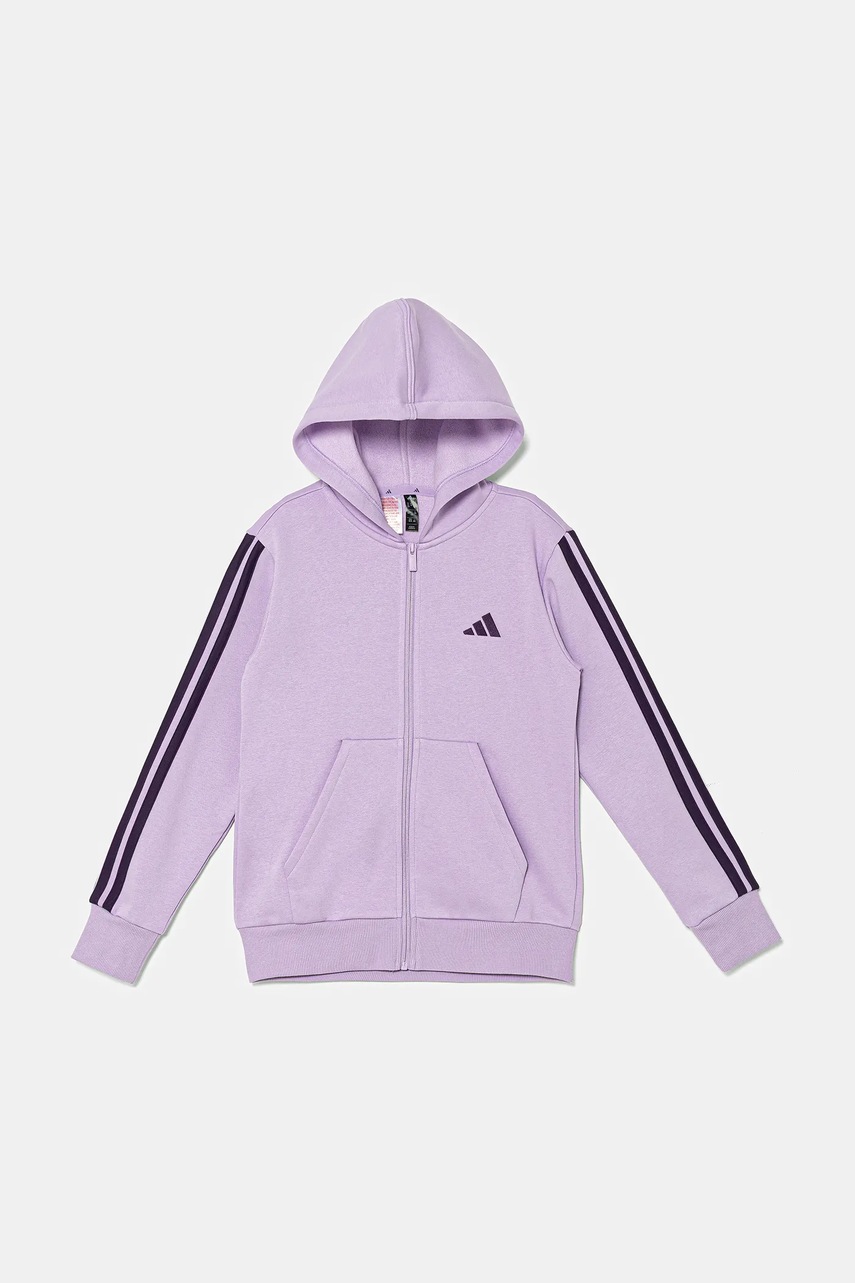 Детская кофта adidas цвет фиолетовый с капюшоном с аппликацией KB7307