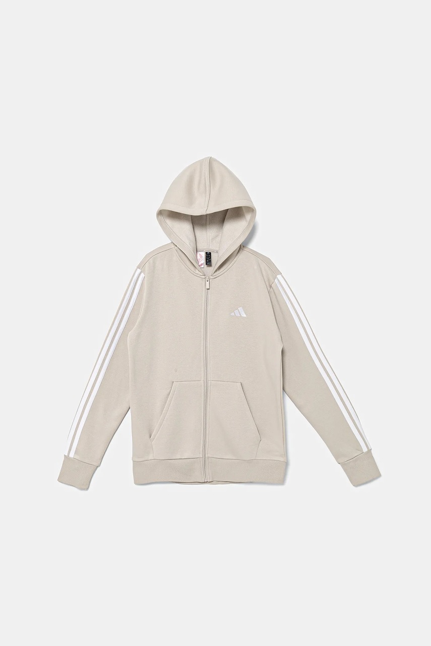 Детская кофта adidas цвет бежевый с капюшоном с аппликацией KC6048