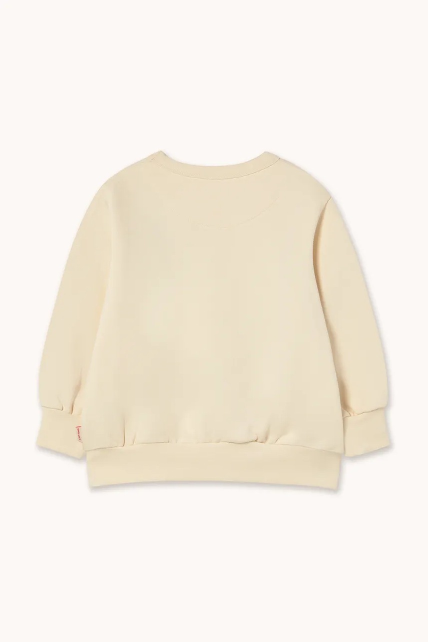 Детская хлопковая кофта Tinycottons BEANIE GRAPHIC SWEATSHIRT цвет бежевый с принтом AW25-291