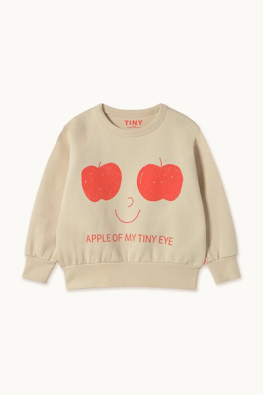 Дитяча бавовняна кофта Tinycottons APPLES EYES GRAPHIC SWEATSHIRT колір бежевий з принтом AW25-296 в Чернівцях Дитяча бавовняна кофта Tinycottons APPLES EYES GRAPHIC SWEATSHIRT колір бежевий з принтом AW25-296 в Чернівцях