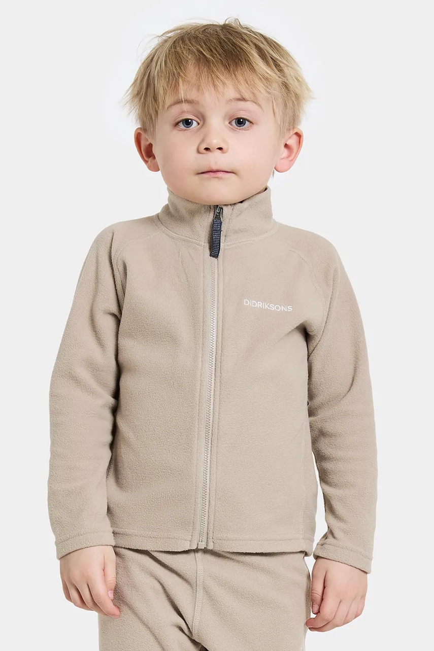 Didriksons bluză MONTE KIDS FZ 10 culoarea bej, uni, 505026