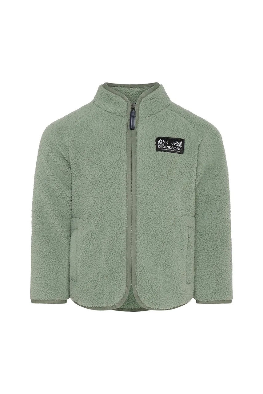 Флісова кофта Didriksons GIBBS KIDS FULLZIP 2 колір зелений однотонна 505577