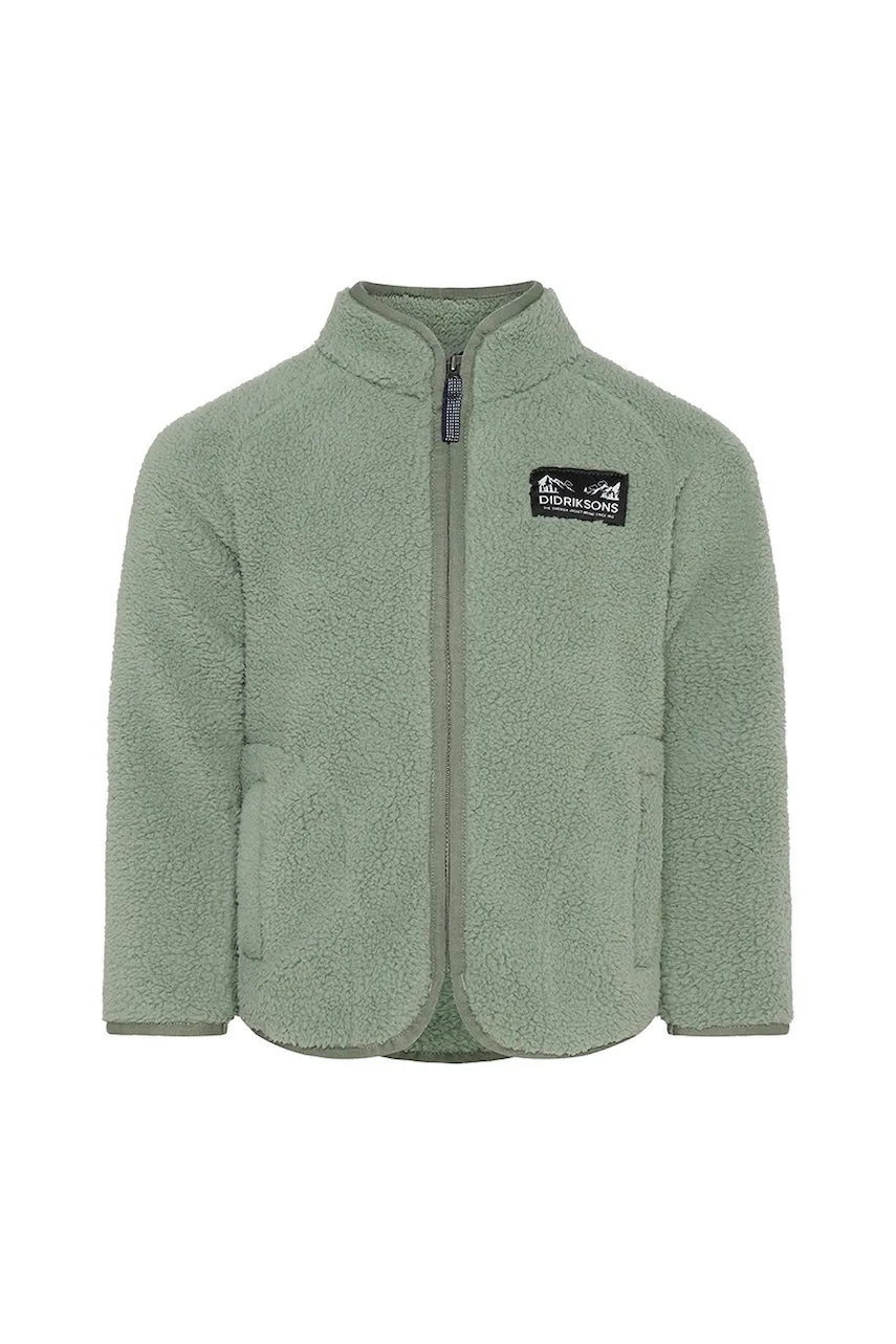 Флисовая кофта Didriksons GIBBS KIDS FULLZIP 2 цвет зелёный однотонная 505577 Флисовая кофта Didriksons GIBBS KIDS FULLZIP 2 цвет зелёный однотонная 505577