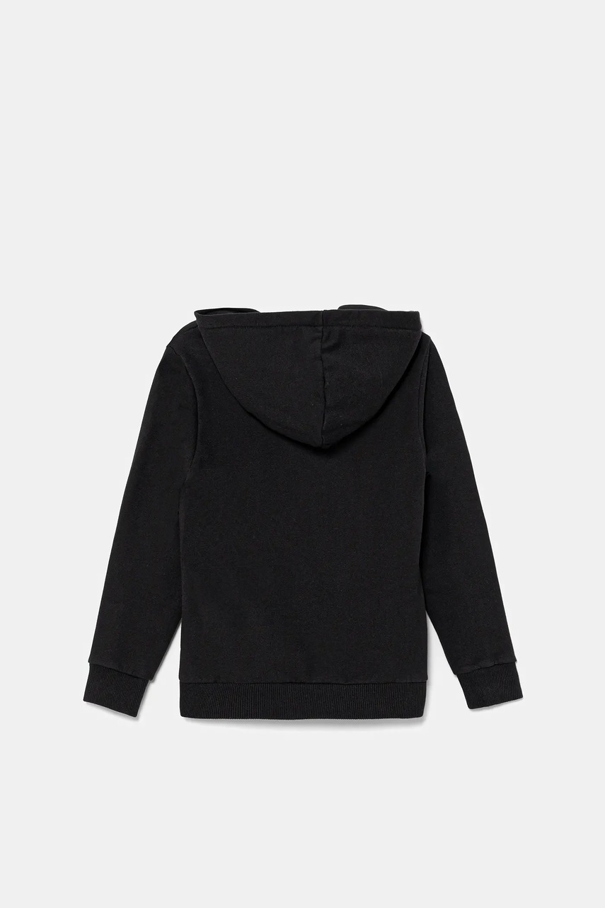 Дитяча кофта Napapijri B-CHAMOIS колір чорний з капюшоном з принтом NP0A4HY40411