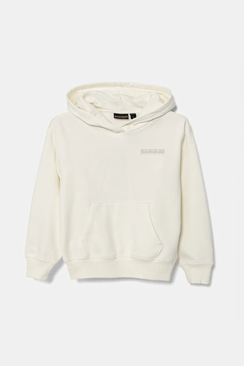 Napapijri bluză copii B-AHR culoarea bej, cu glugă, cu imprimeu, NP0A891A2061