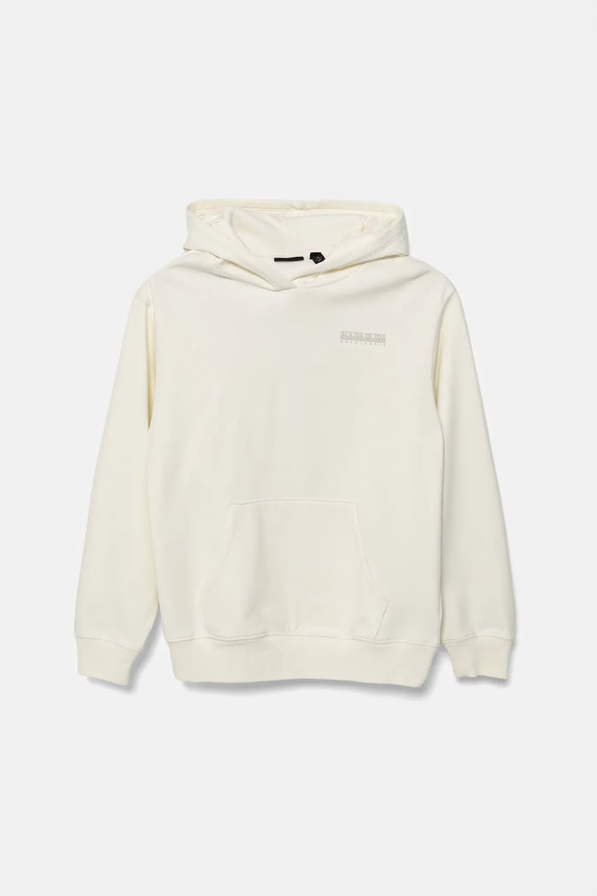 Napapijri bluză copii B-AHR culoarea bej, cu glugă, cu imprimeu, NP0A891A2061