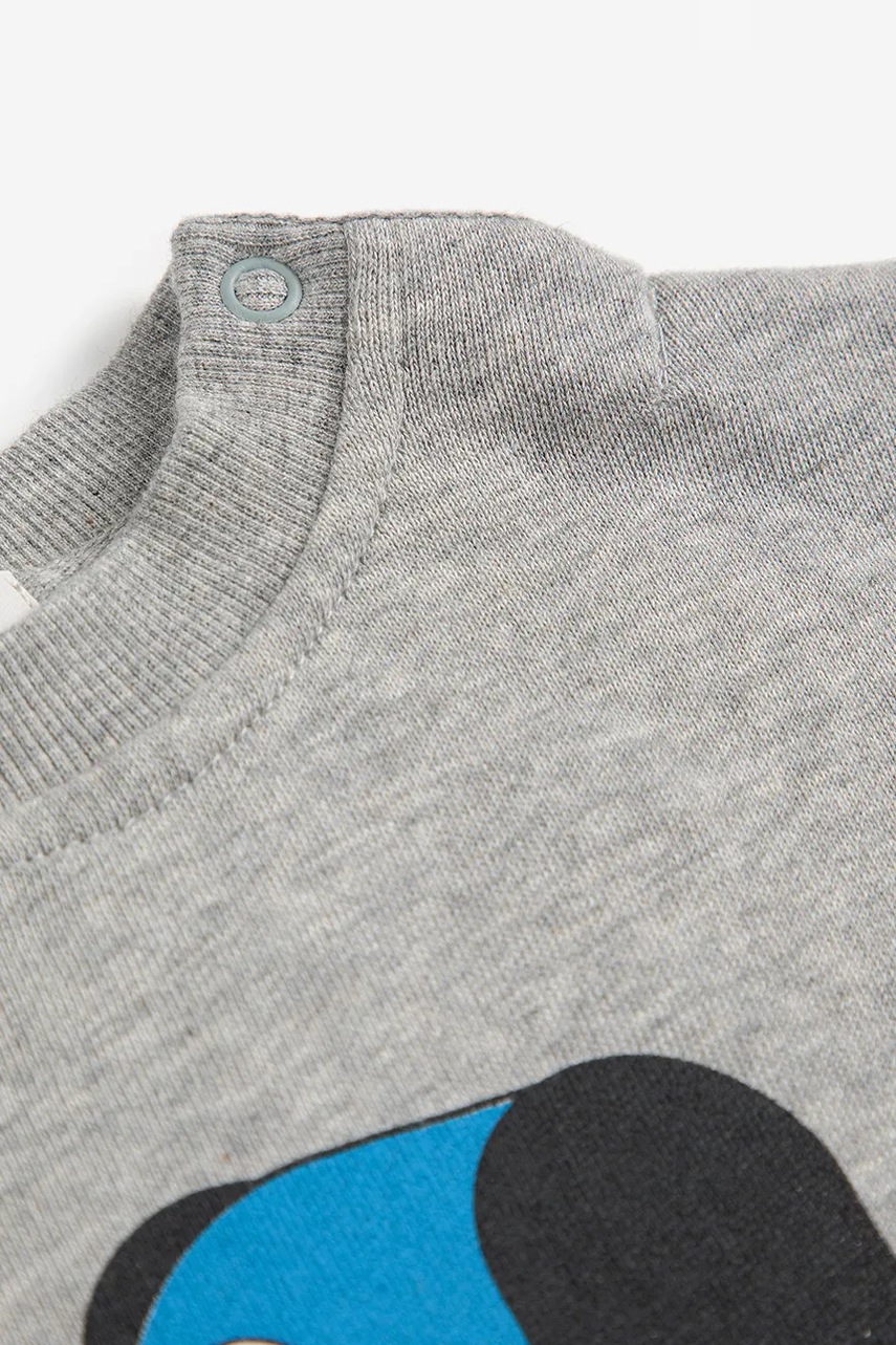 Хлопковая кофта для младенцев Bobo Choses Doggy Mate цвет серый узор 225AB049