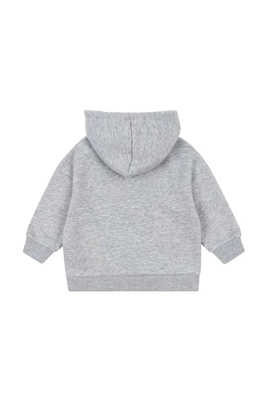 Детская кофта Konges Sløjd LOU SWEAT HOOD OCS цвет серый с капюшоном с аппликацией KS103866