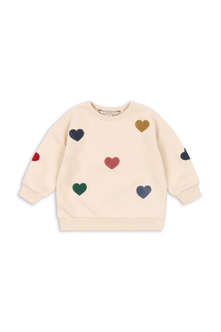 Детская кофта Konges Sløjd LOU TERRY SWEAT SHIRT OCS цвет бежевый с аппликацией KS103871