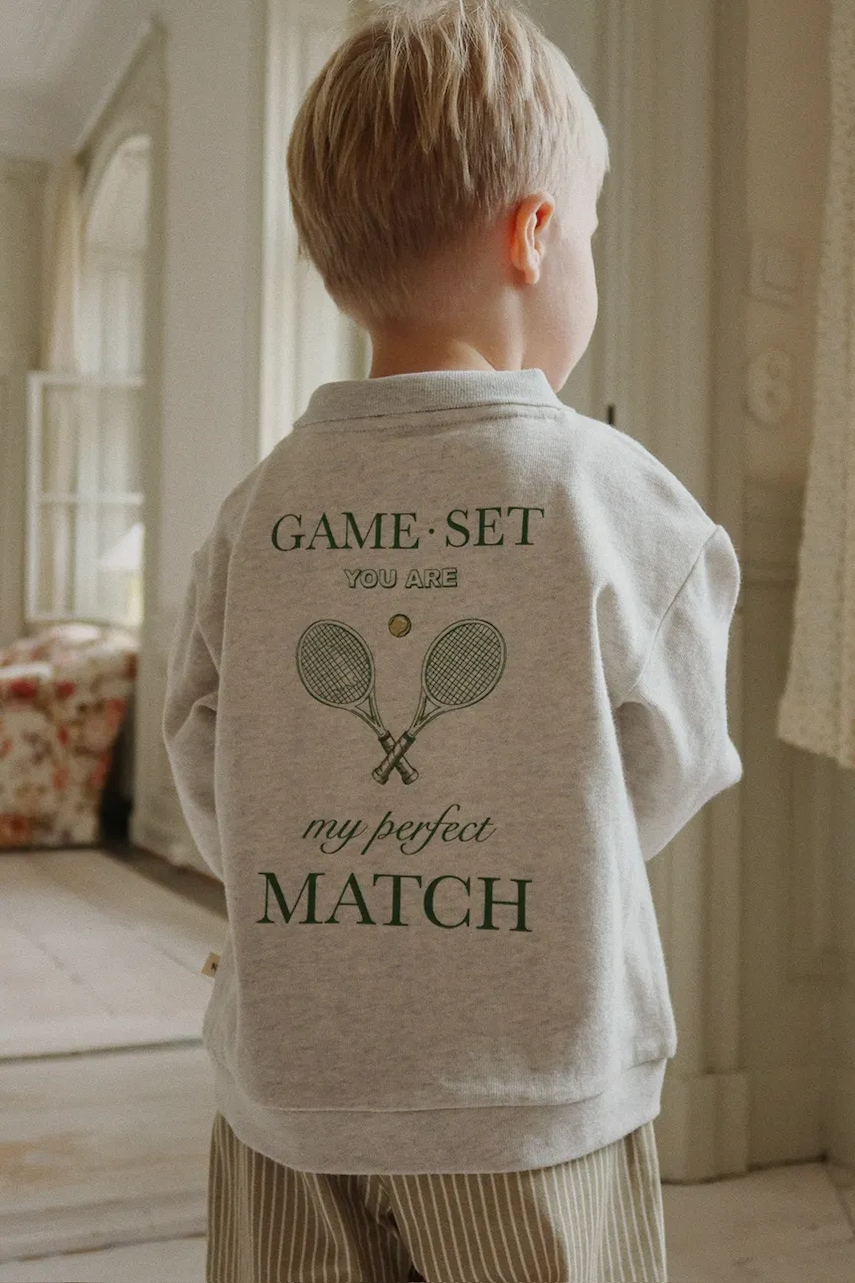 Konges Sløjd hanorac de bumbac pentru copii SPOTTY LS POLO GOTS culoarea gri, KS103989