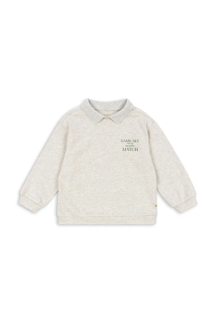 Детская хлопковая кофта Konges Sløjd SPOTTY LS POLO GOTS цвет серый KS103989 Детская хлопковая кофта Konges Sløjd SPOTTY LS POLO GOTS цвет серый KS103989