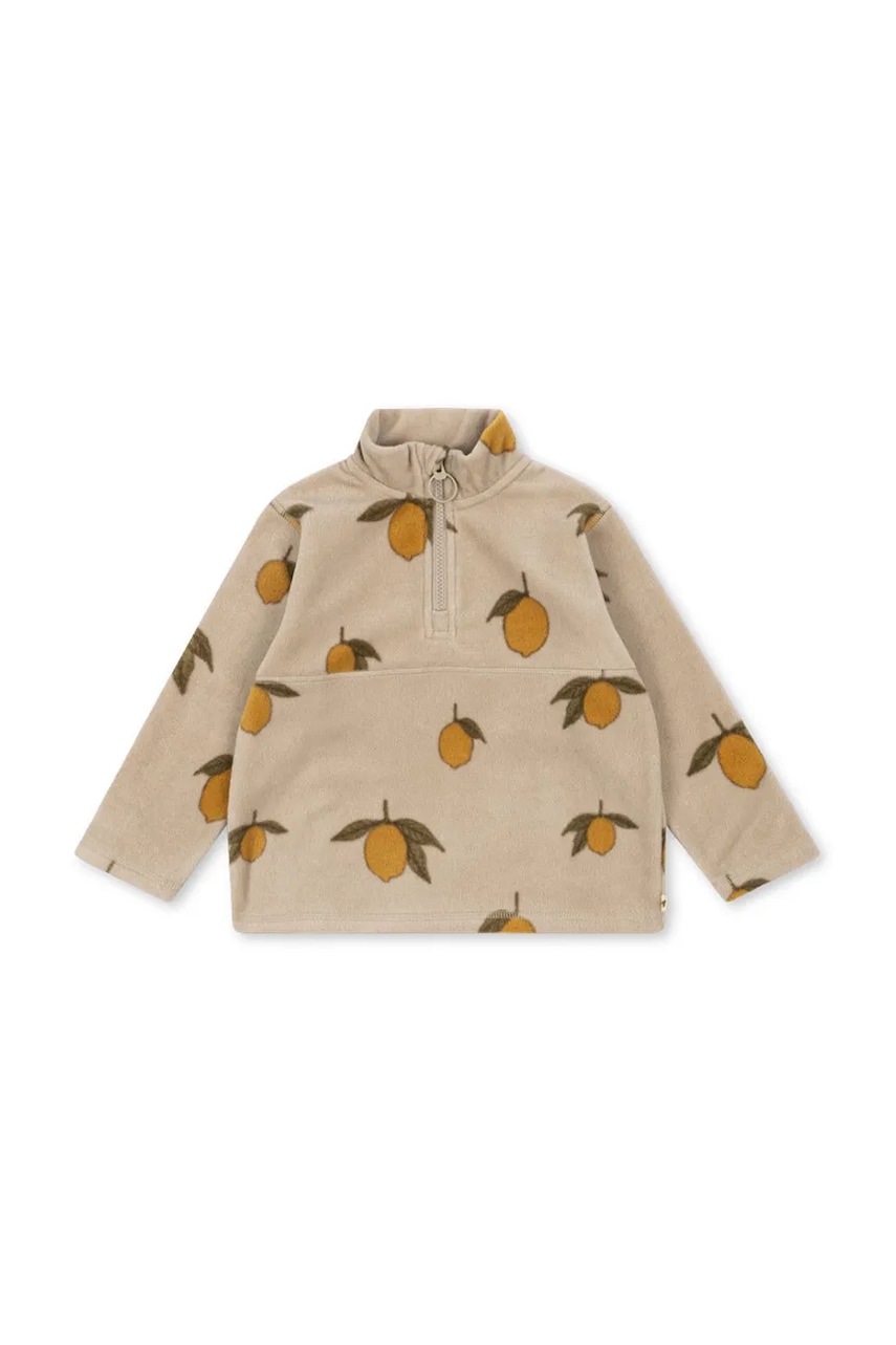 Levně Dětská mikina Konges Sløjd TAVI FLEECE SWEATSHIRT GRS béžová barva, vzorovaná, KS101301