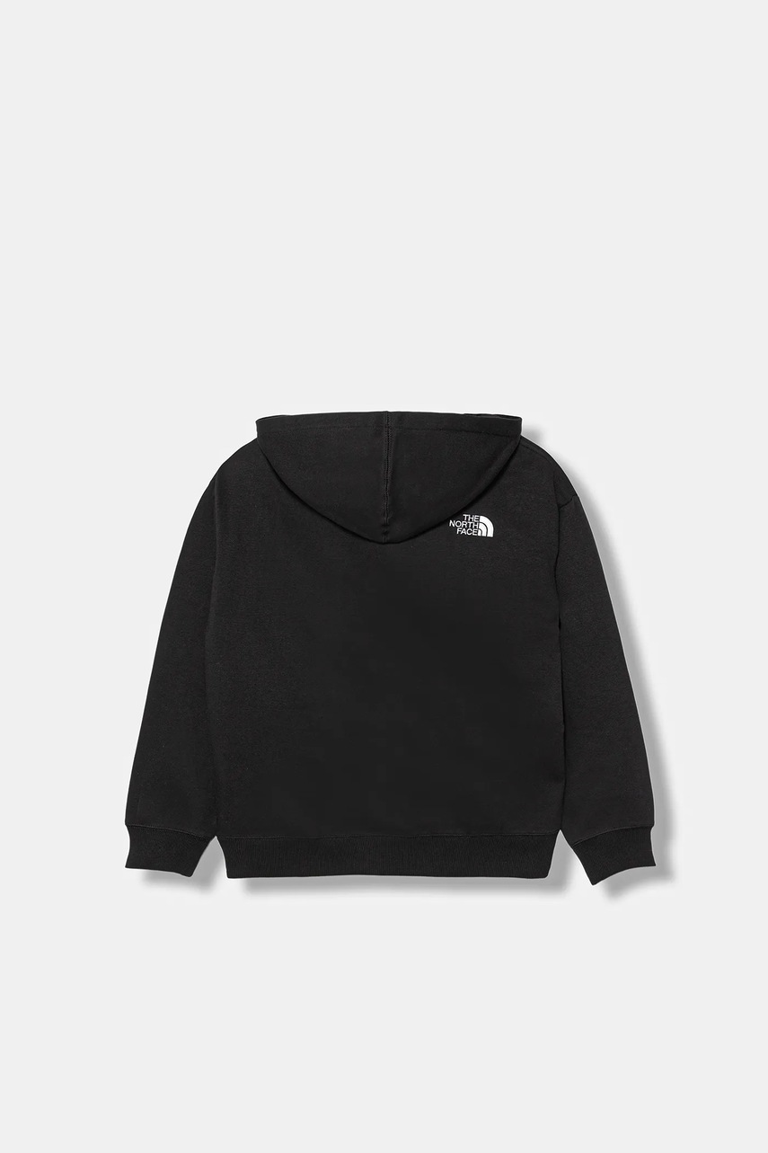 Детская кофта The North Face TEEN ESSENTIAL OVERSIZED HOODIE цвет чёрный с капюшоном однотонная NF0A89HAJK31
