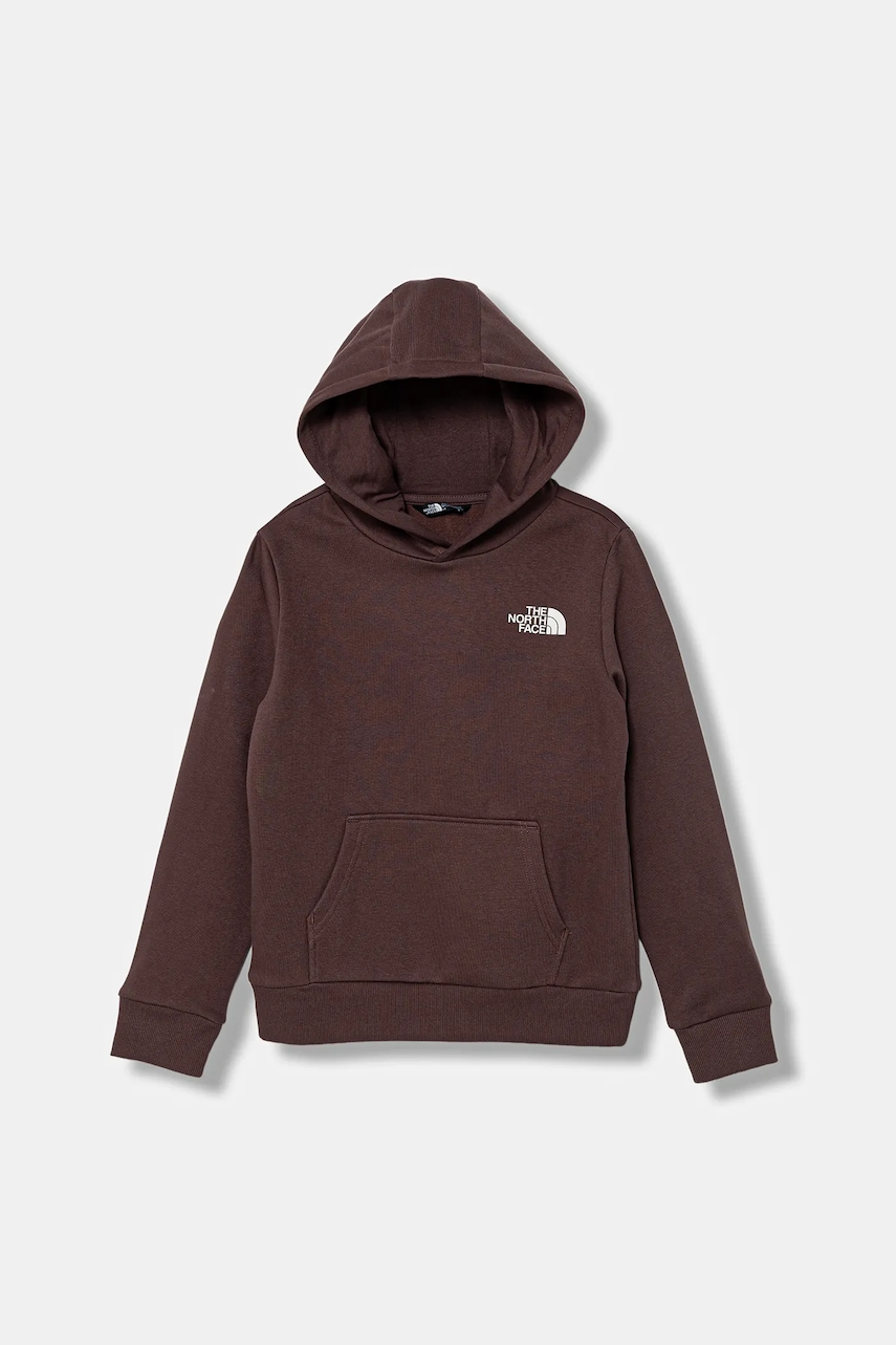 The North Face bluză copii TEEN SIMPLE DOME HOODIE culoarea violet, cu glugă, cu imprimeu, NF0A8AXVBQ71