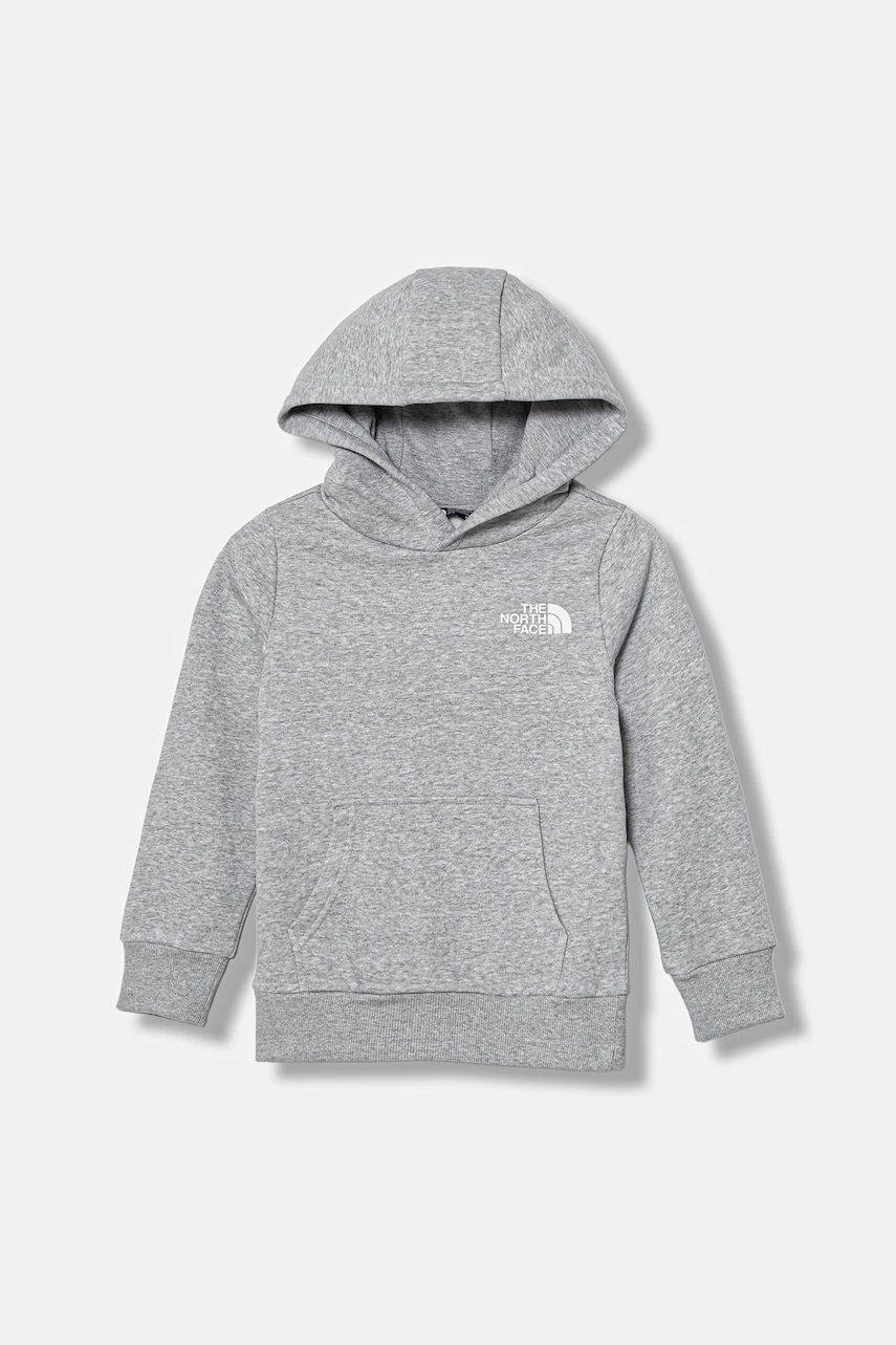 The North Face bluză copii TEEN SIMPLE DOME HOODIE culoarea gri, cu glugă, melanj, NF0A8AXVDYX1