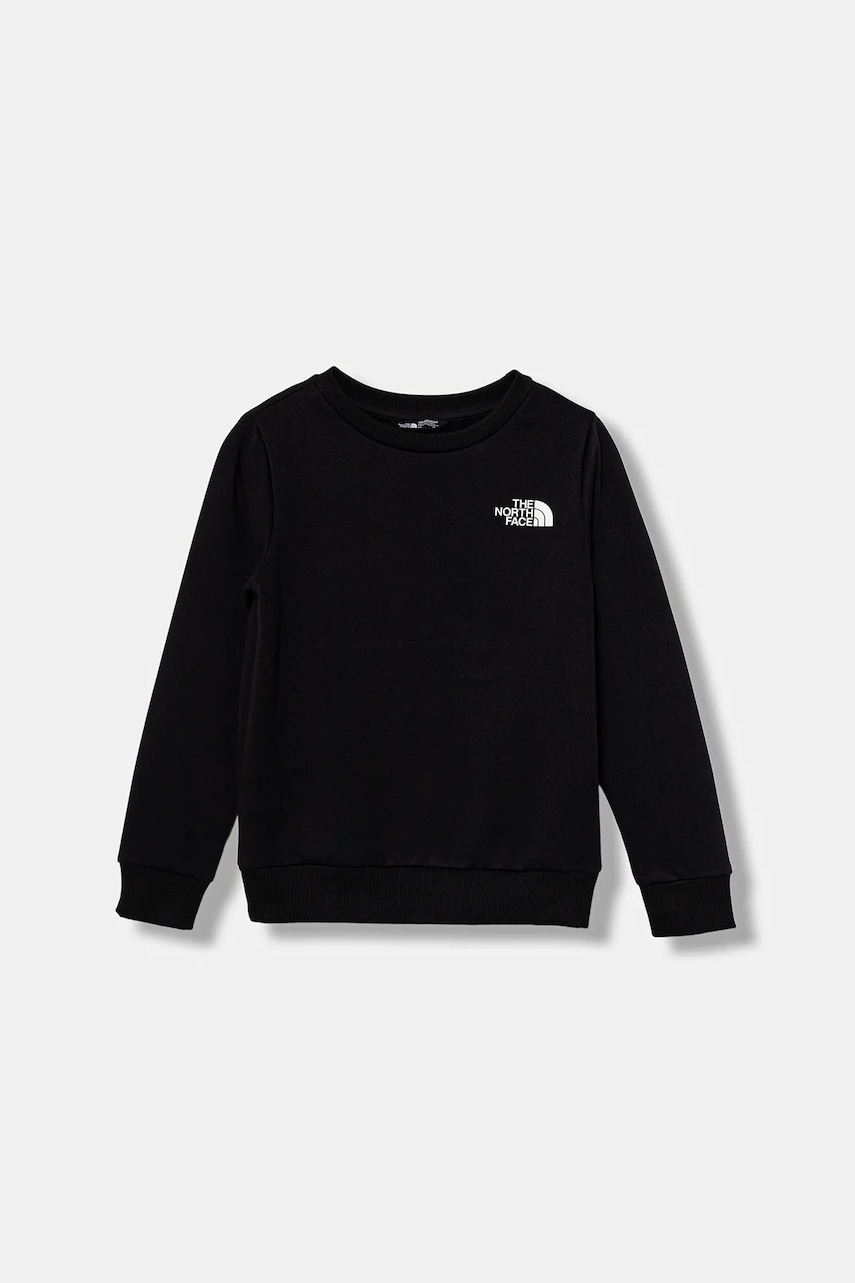 The North Face bluză copii TEEN SIMPLE DOME CREW culoarea negru, cu imprimeu, NF0A8AXYJK31