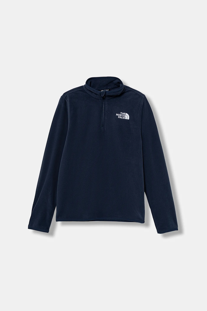 The North Face bluză copii TEEN GLACIER 1/4 ZIP PULLOVER culoarea bleumarin, uni, NF0A8CVG8K21
