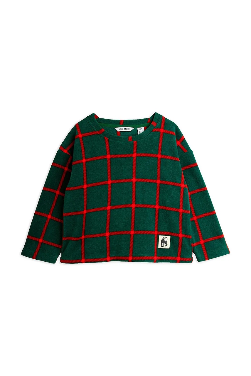 Детская куртка из флиса Mini Rodini цвет зелёный узор 25710126 Детская куртка из флиса Mini Rodini цвет зелёный узор 25710126